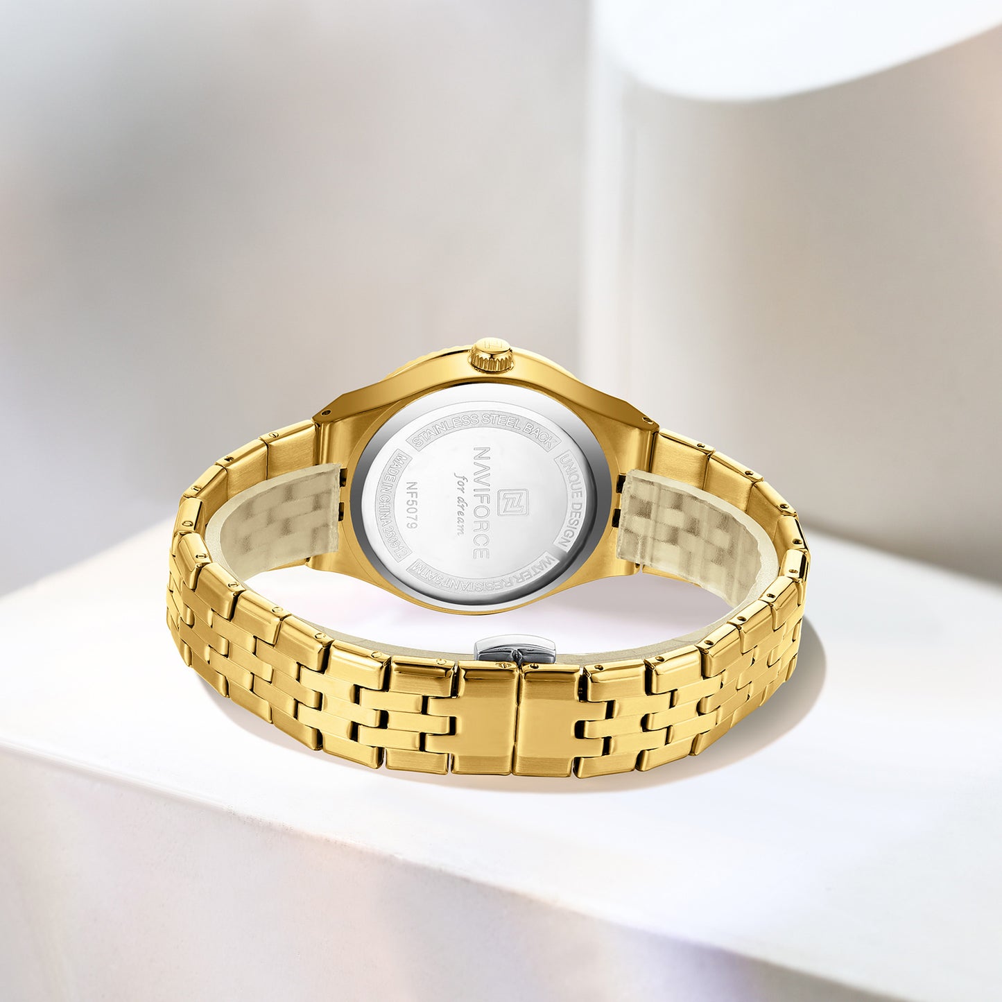 Reloj Naviforce Mujer Original Dorado NF5079-DODO