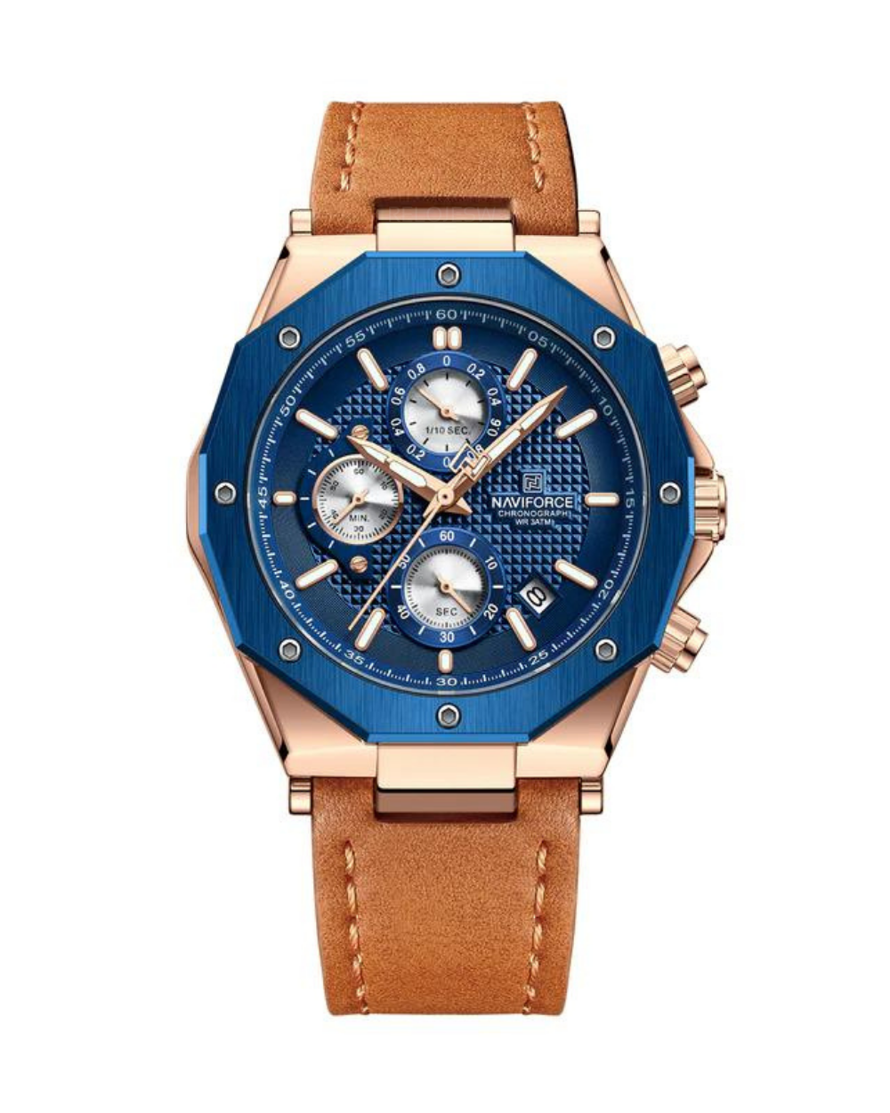 Reloj Naviforce Hombre Cafe Oro Rosa NF8028-1