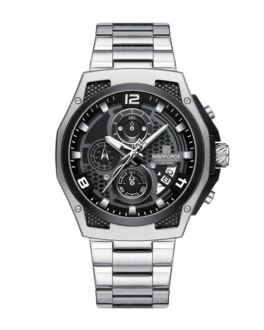 Reloj Naviforce Hombre Plateado Negro NF8051S-PLNE