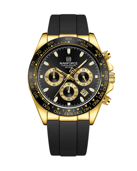 Reloj Naviforce Hombre Negro Dorado NF8054-NEDO