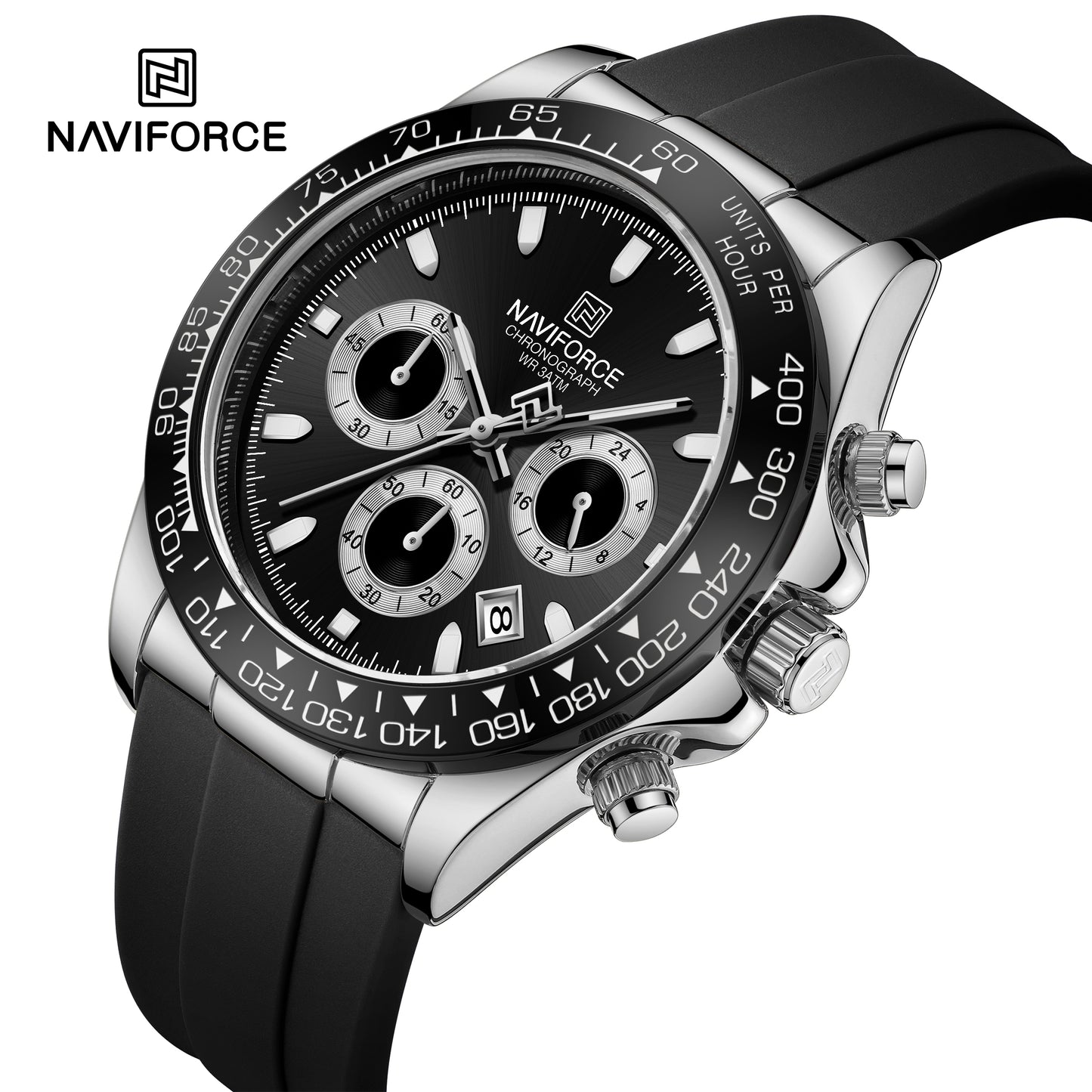 Reloj Naviforce Hombre Original Negro NF8054-NEPLNE