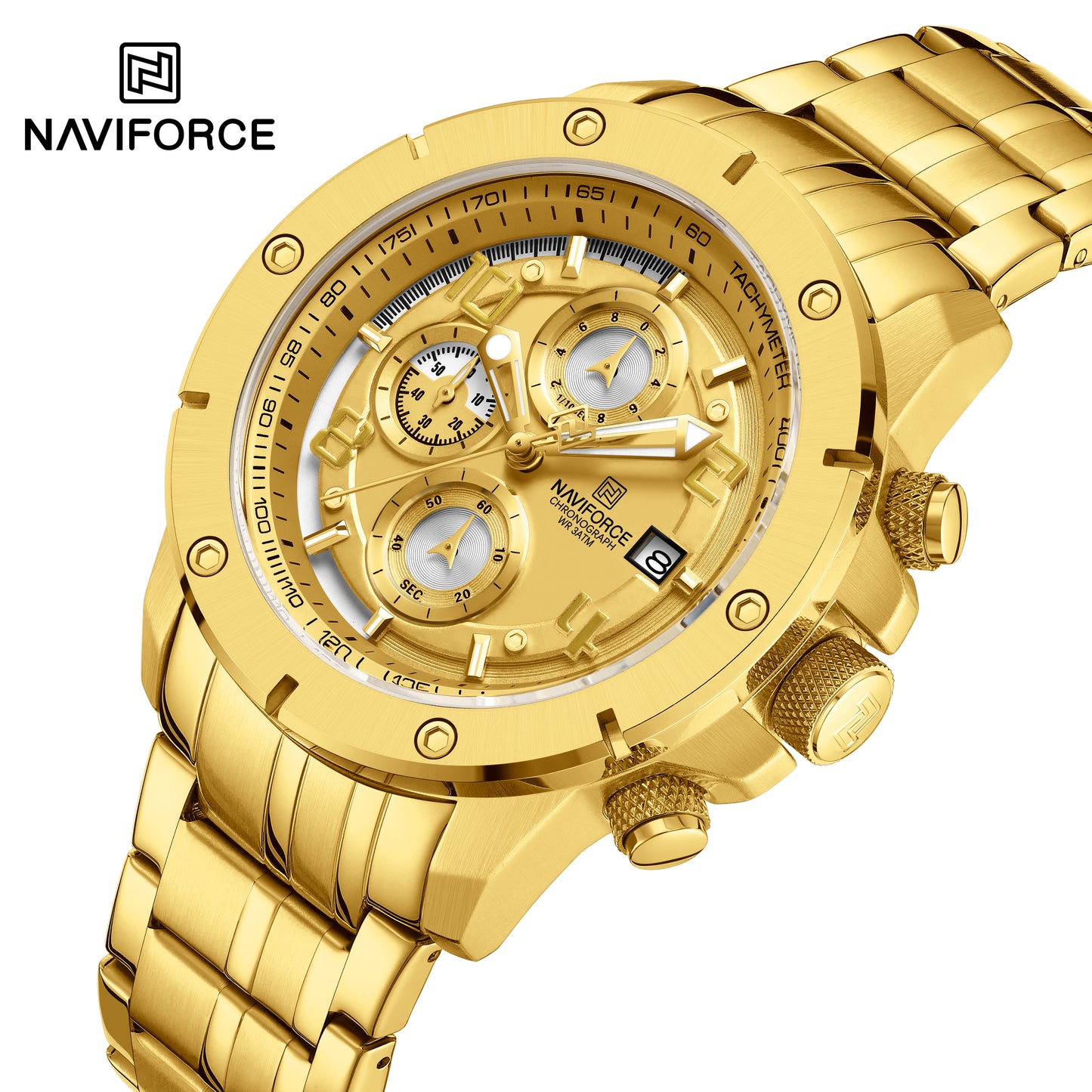Reloj Naviforce Hombre Dorado NF8056-DODO