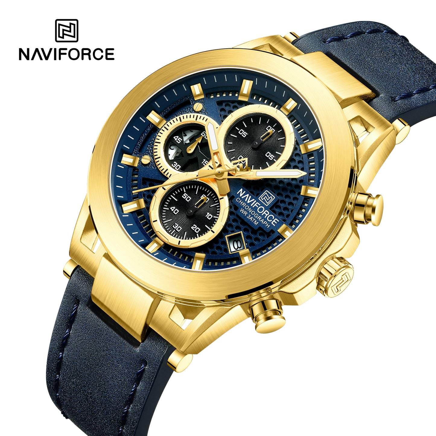 Reloj Naviforce Hombre Azul Dorado NF8073-AZDO