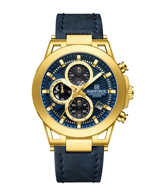 Reloj Naviforce Hombre Azul Dorado NF8073-AZDO