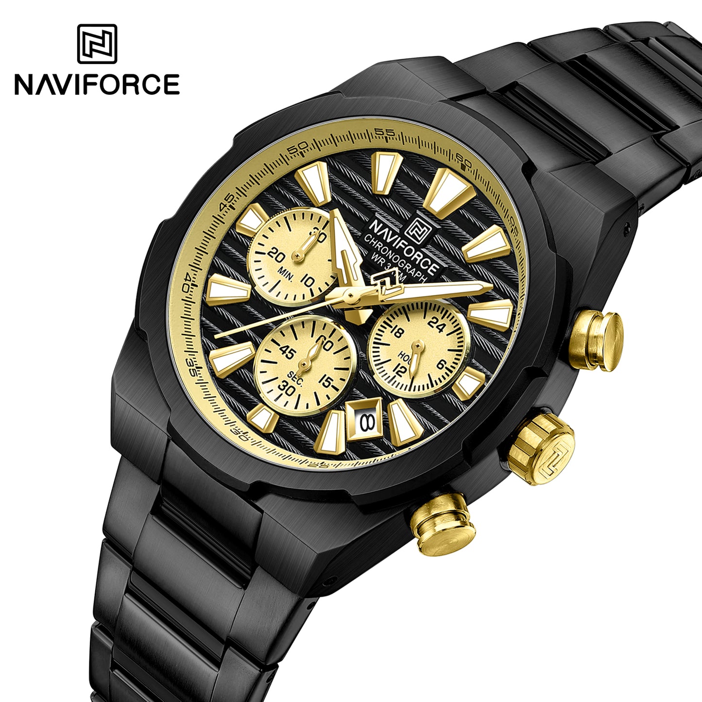 Reloj Naviforce Hombre Original Negro NF8081-NEDO