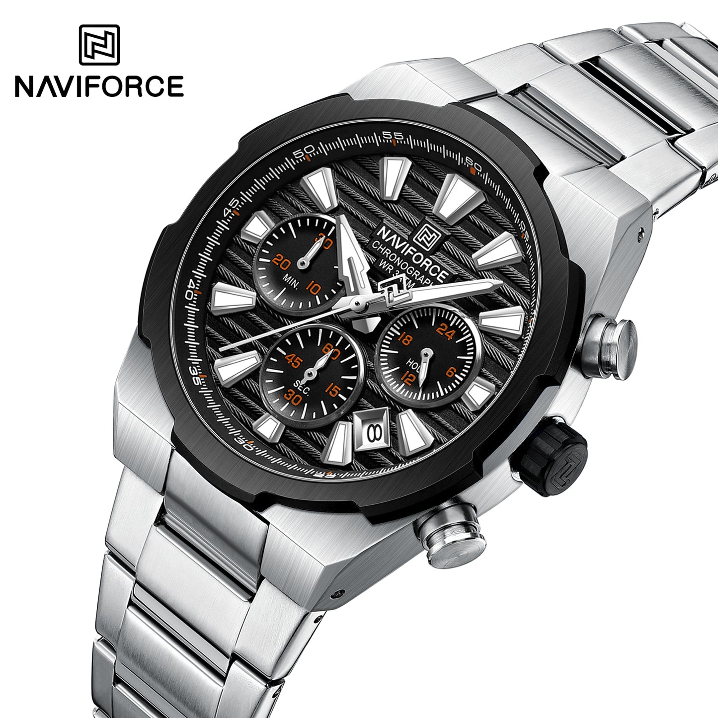 Reloj Naviforce Hombre Original Plateado NF8081-PLNE