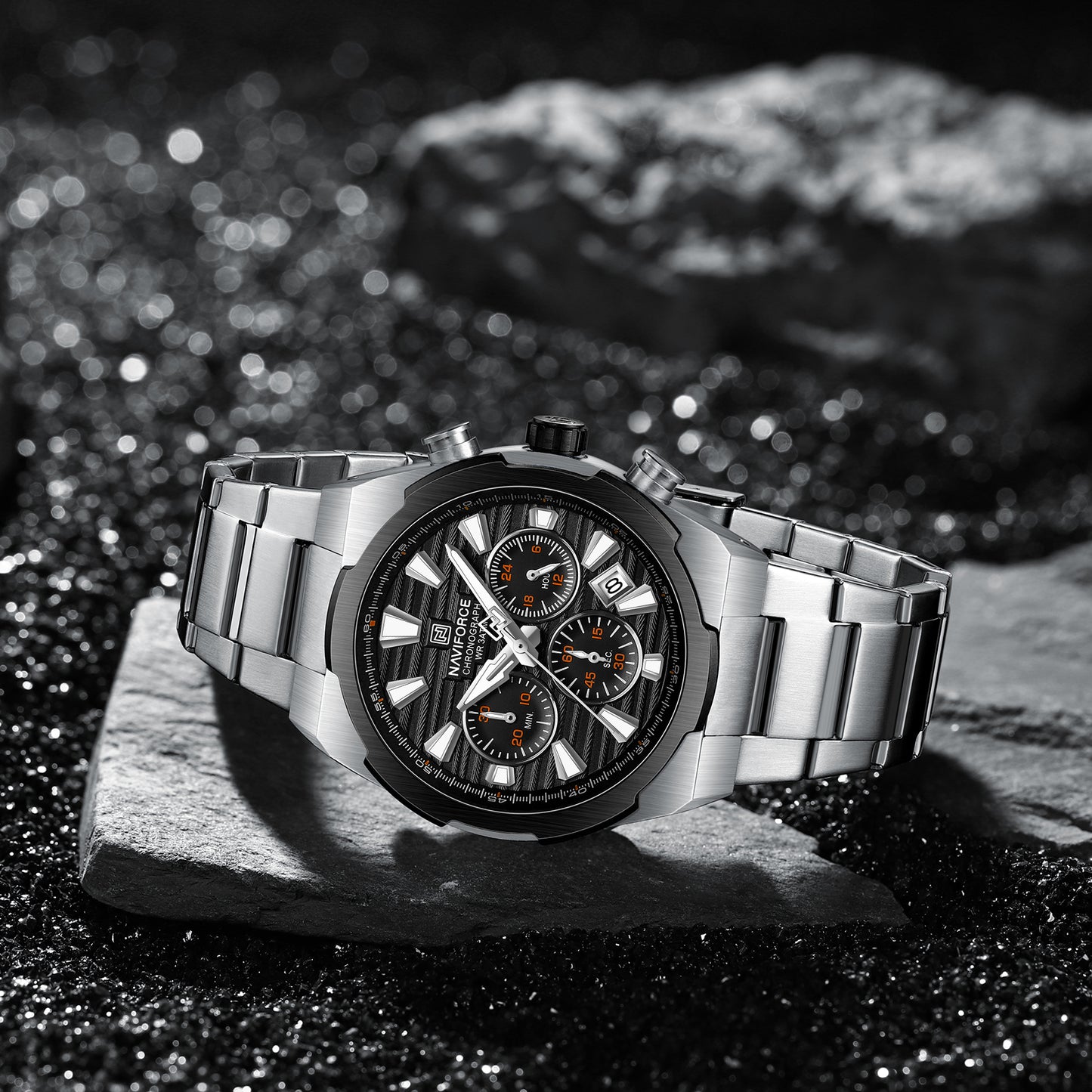 Reloj Naviforce Hombre Original Plateado NF8081-PLNE