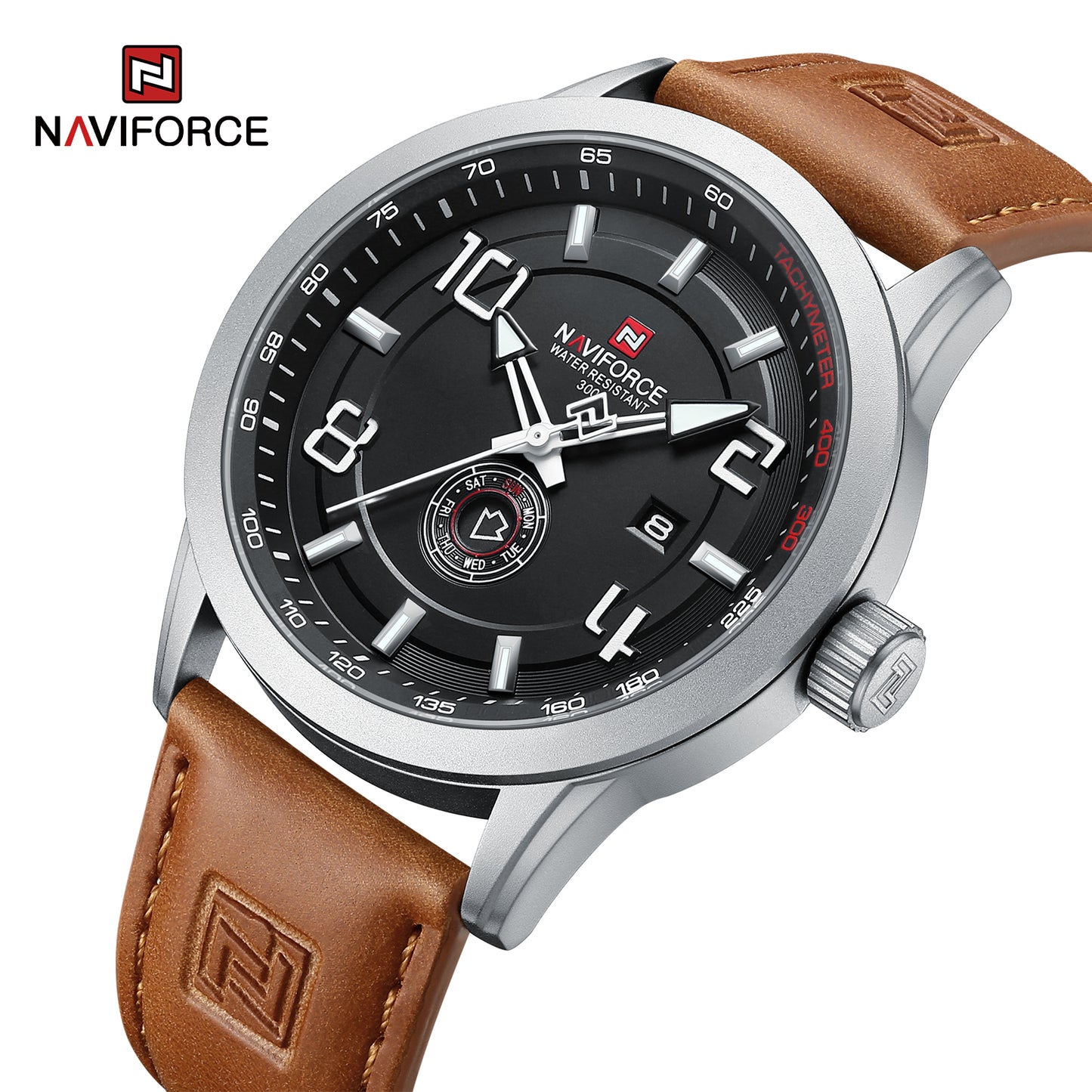 Reloj Naviforce Hombre Café Plateado NF9229-CFPL