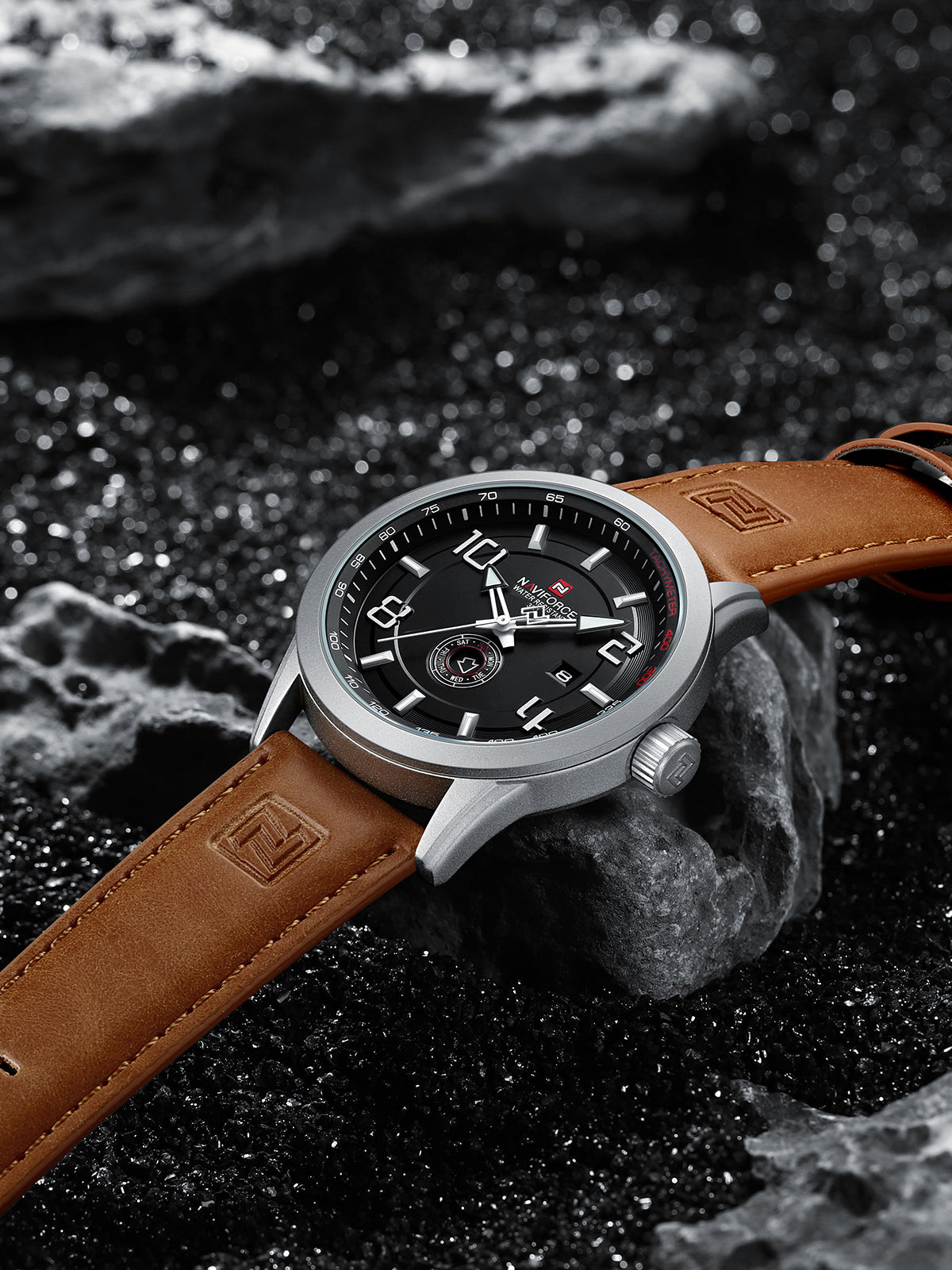 Reloj Naviforce Hombre Café Plateado NF9229-CFPL