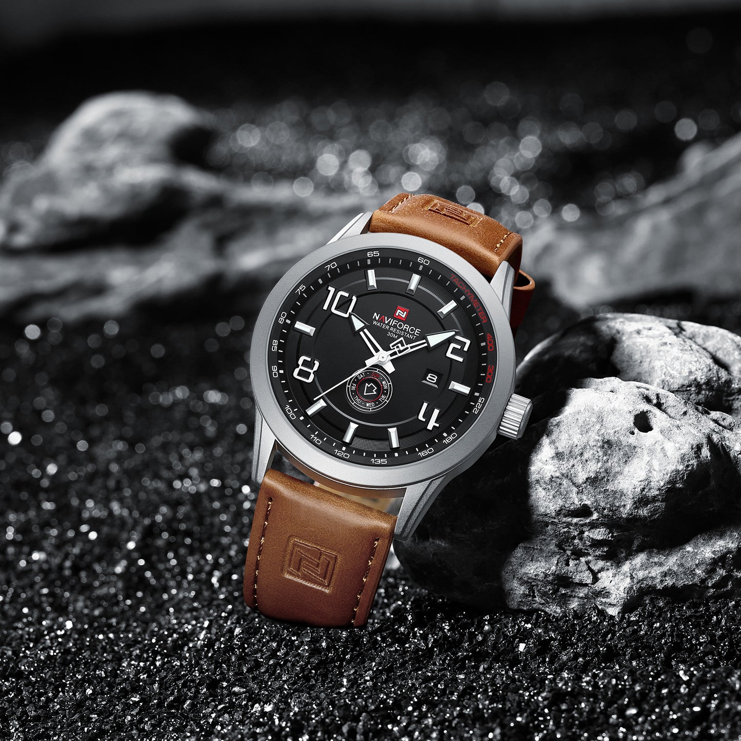 Reloj Naviforce Hombre Café Plateado NF9229-CFPL