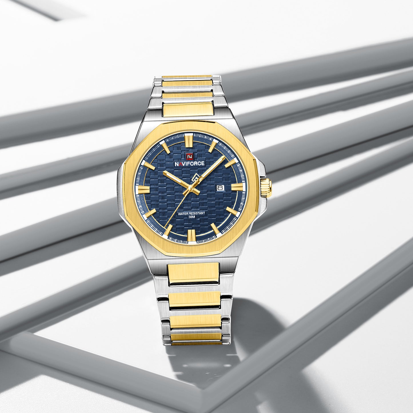 Reloj Naviforce Hombre Plateado y Dorado NF9245-BIAZ