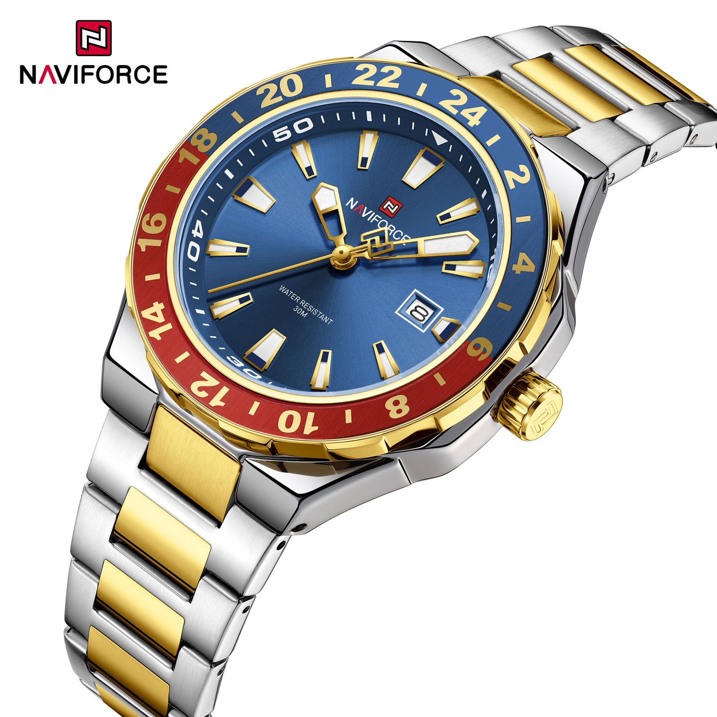 Reloj Naviforce Hombre Plateado y Dorado NF9249-BIAZRO