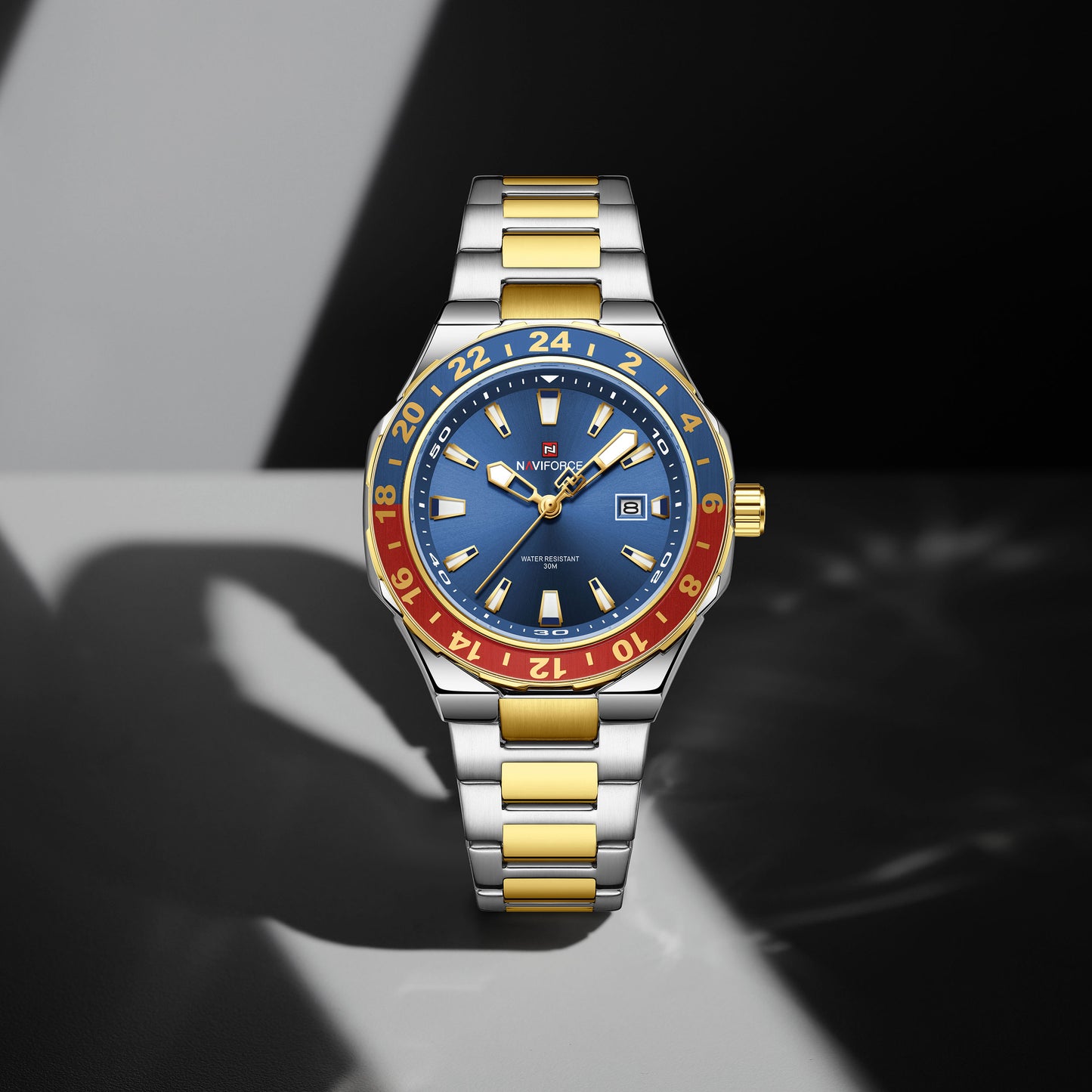 Reloj Naviforce Hombre Plateado y Dorado NF9249-BIAZRO