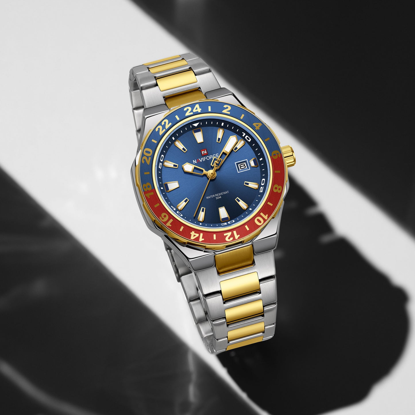 Reloj Naviforce Hombre Plateado y Dorado NF9249-BIAZRO