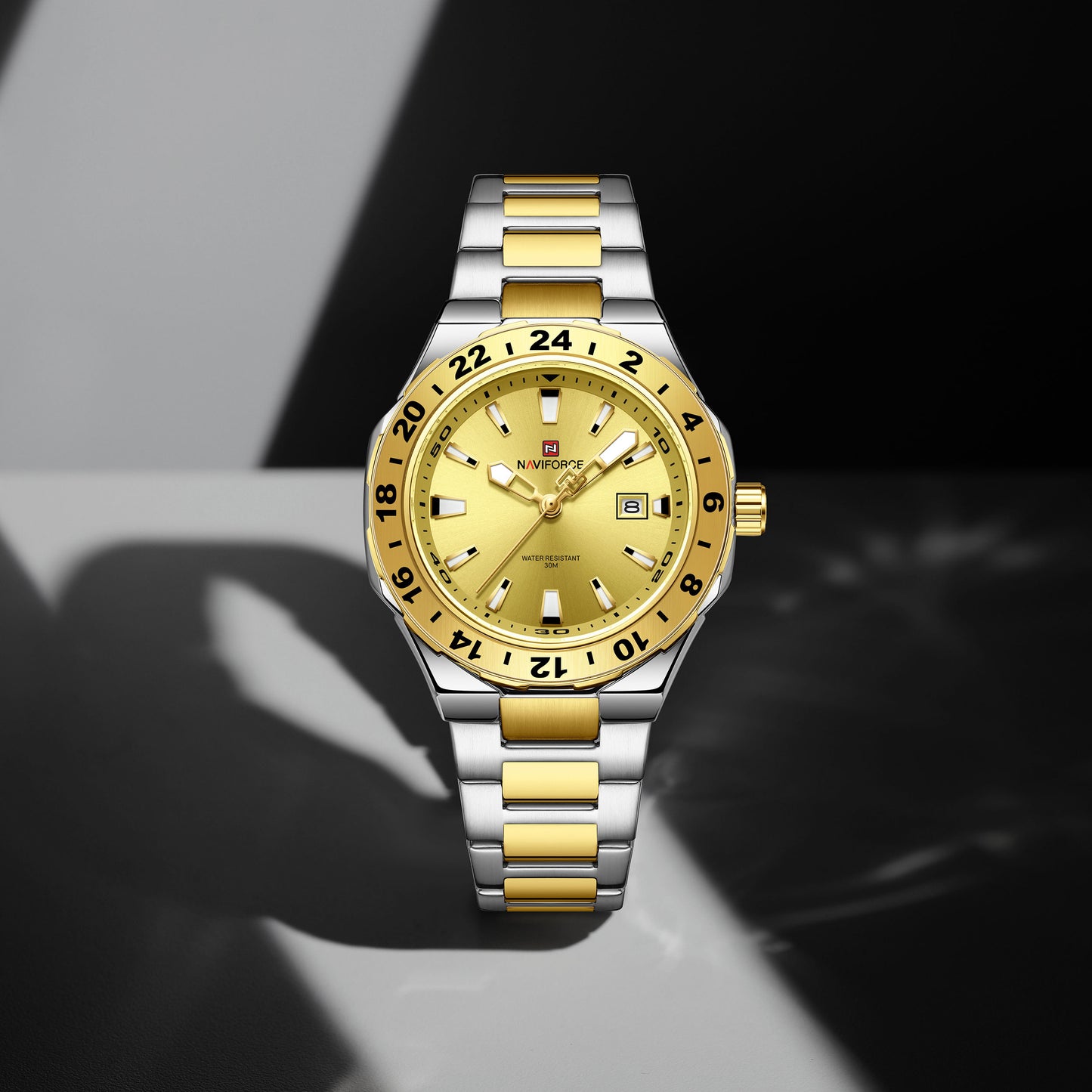Reloj Naviforce Hombre Original Plateado y Dorado NF9249-BIDO