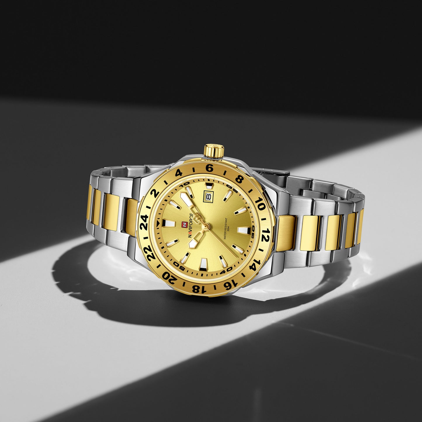 Reloj Naviforce Hombre Original Plateado y Dorado NF9249-BIDO