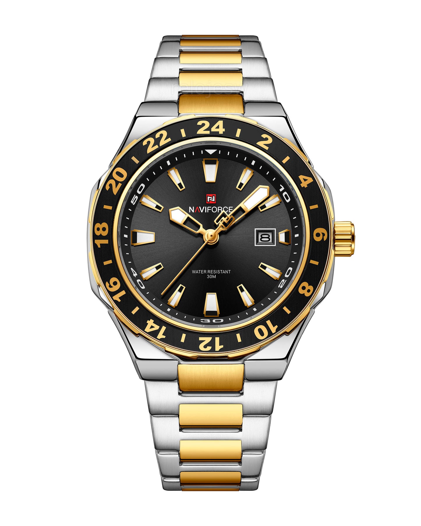 Reloj Naviforce Hombre Plateado y Dorado NF9249-BINE