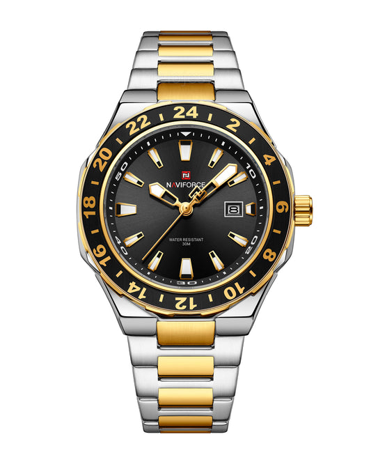 Reloj Naviforce Hombre Plateado y Dorado NF9249-BINE
