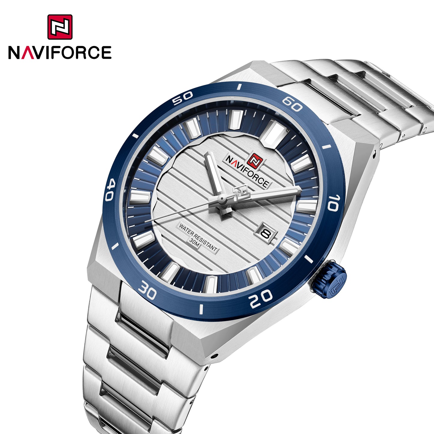 Reloj Naviforce Hombre Original Plateado NF9268-PLAZ