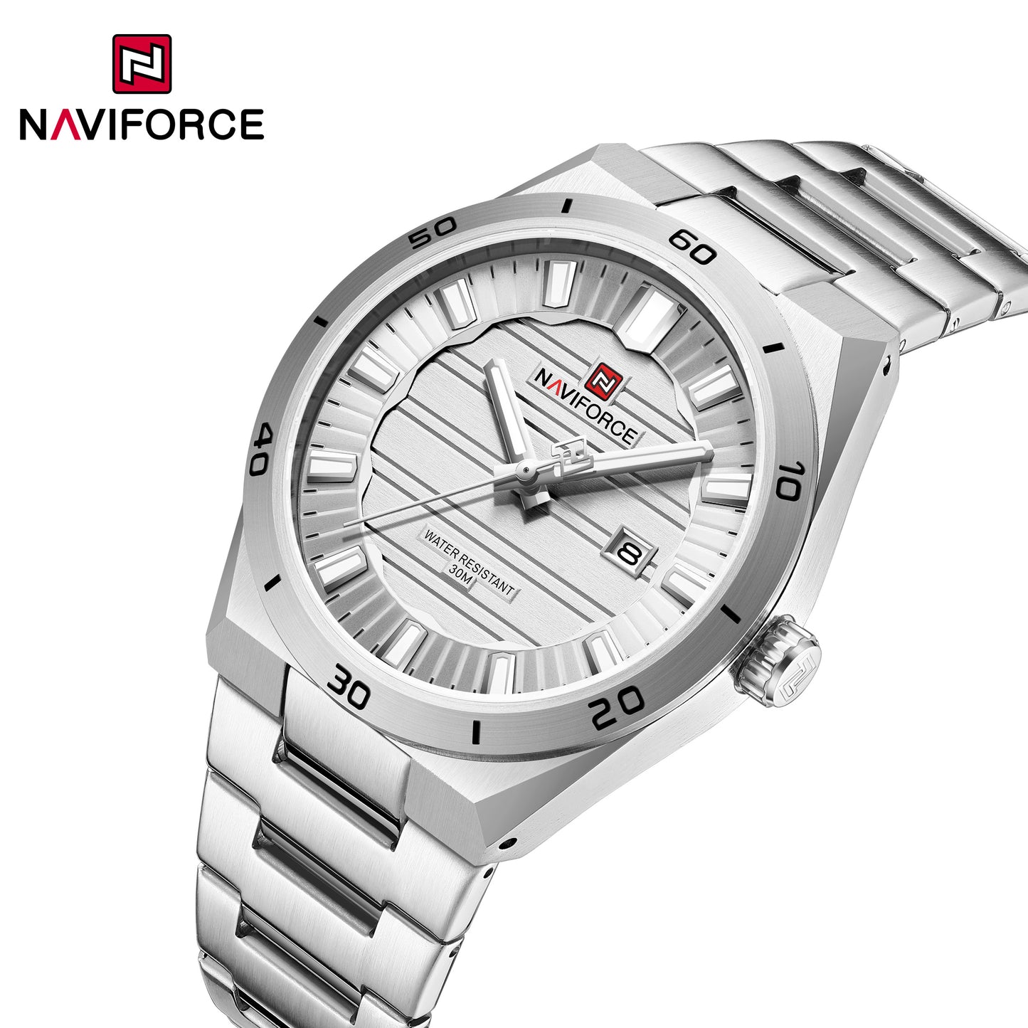 Reloj Naviforce Hombre Original Plateado NF9268-PLPL