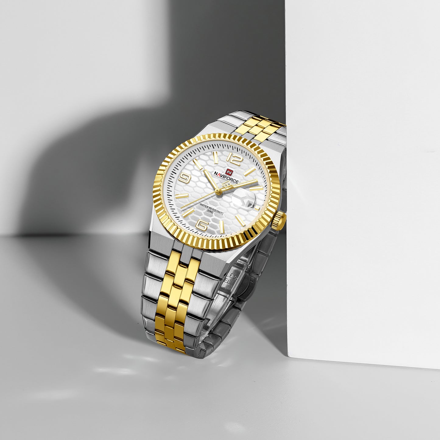 Reloj Naviforce Hombre Original Plateado y Dorado NF9277-BIPL