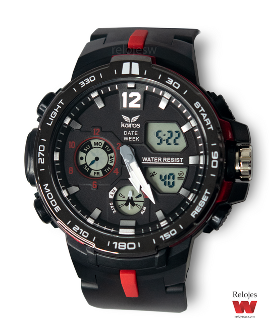 Reloj Kairos Hombre OE3360-3 Negro Rojo