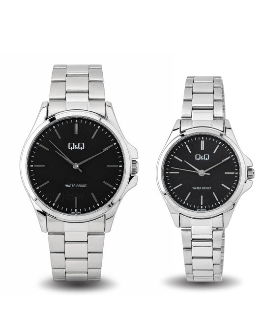 Reloj Q&Q Pareja Plateado C36A007Y-C37A007Y