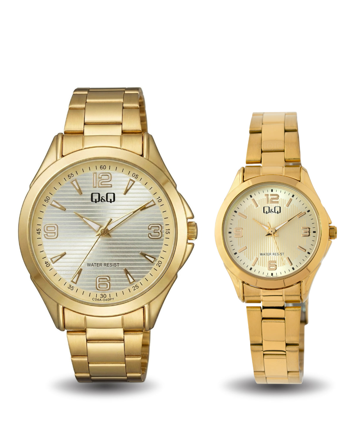 Reloj Q&Q Pareja Dorado C04A040Y-C05A020Y
