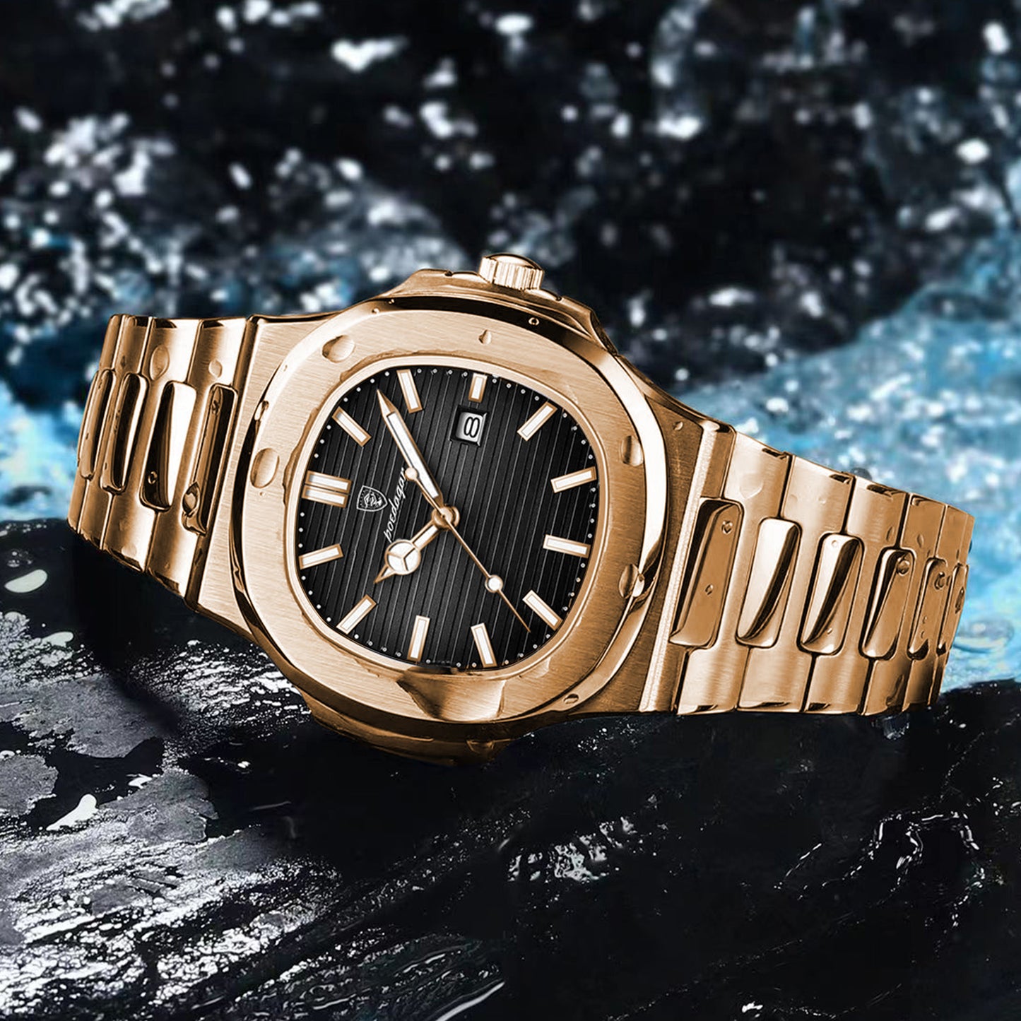 Reloj Poedagar Hombre Oro Rosa PG-613-ORNE