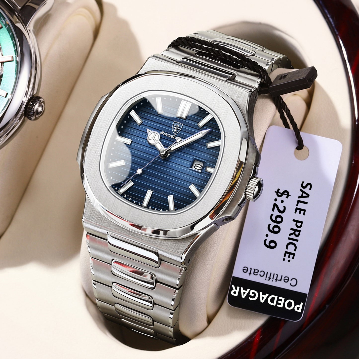 Reloj Poedagar Hombre Plateado PG-613-PLAZ