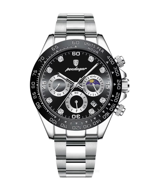 Reloj Poedagar Hombre Original Plateado PG-629-PLNE