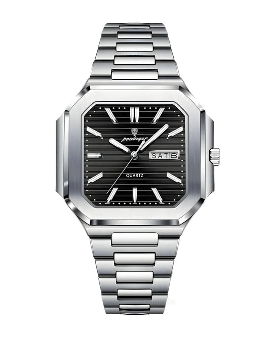 Reloj Poedagar Hombre Original Plateado PG-672-PLNE