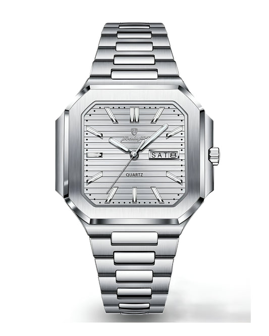 Reloj Poedagar Hombre Plateado PG-672-PLPL