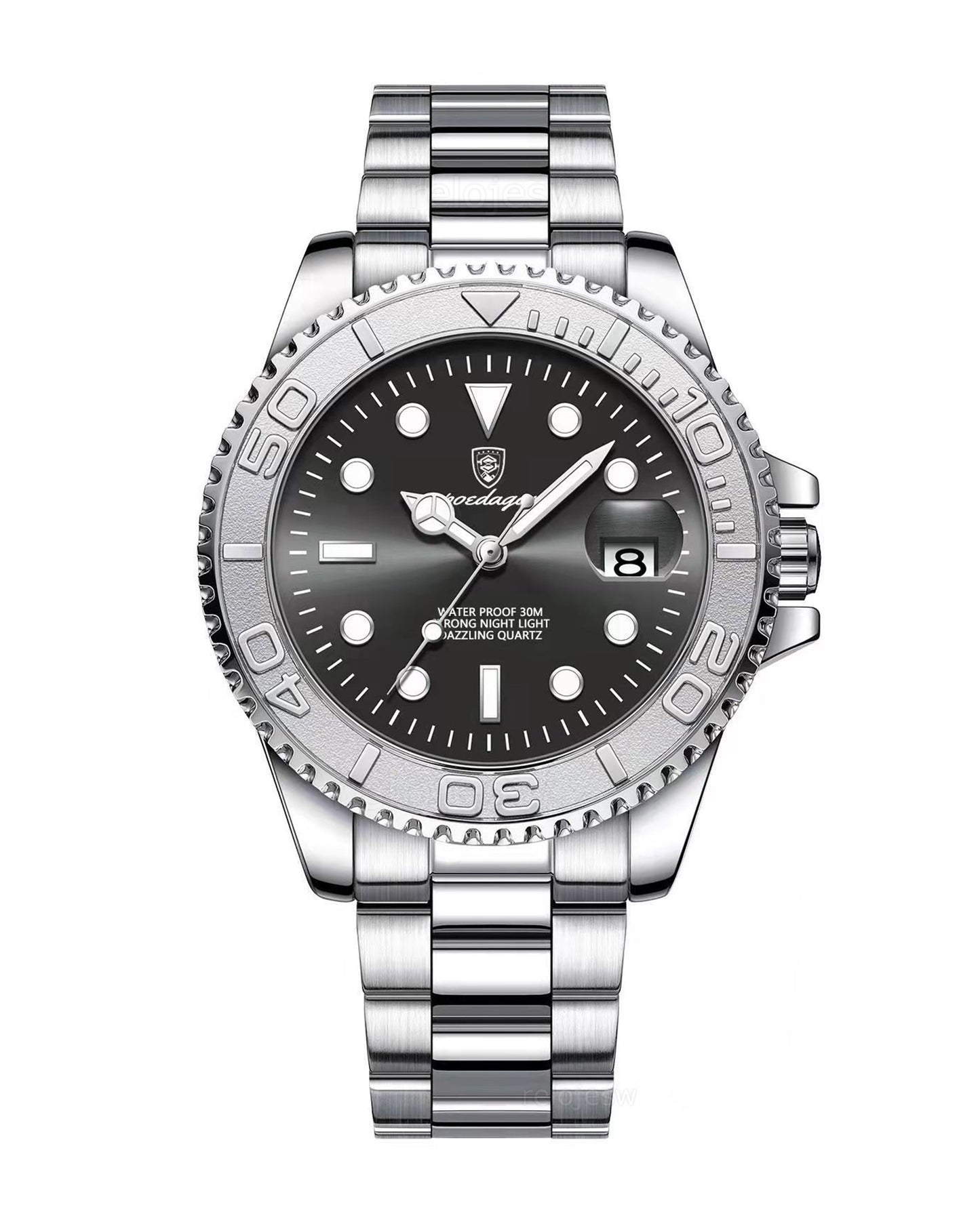 Reloj Poedagar Hombre Original Plateado PG-680-PLNE