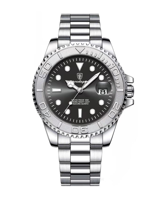 Reloj Poedagar Hombre Original Plateado PG-680-PLNE