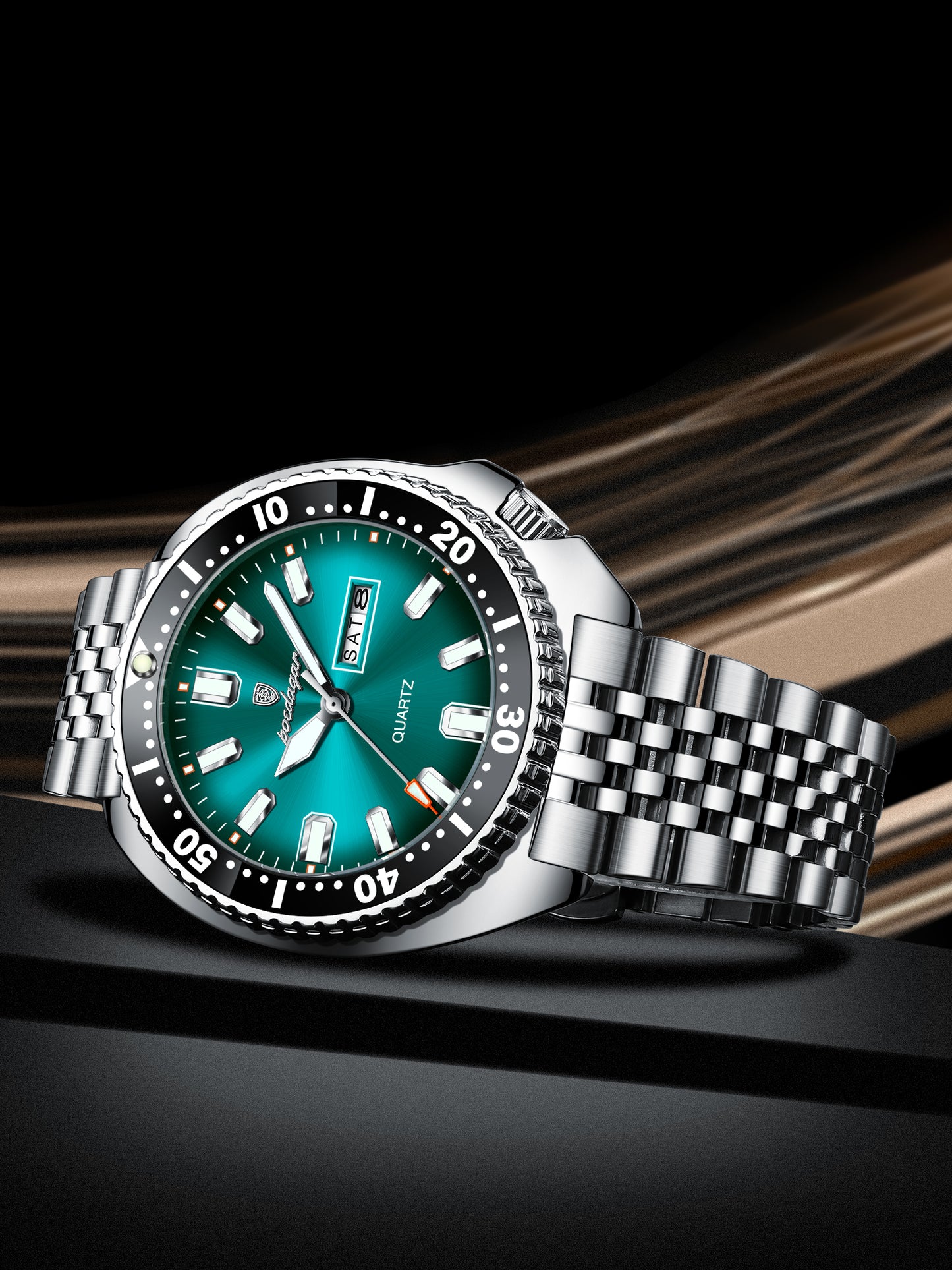 Reloj Poedagar Hombre Original Plateado PG-682-PLAZ