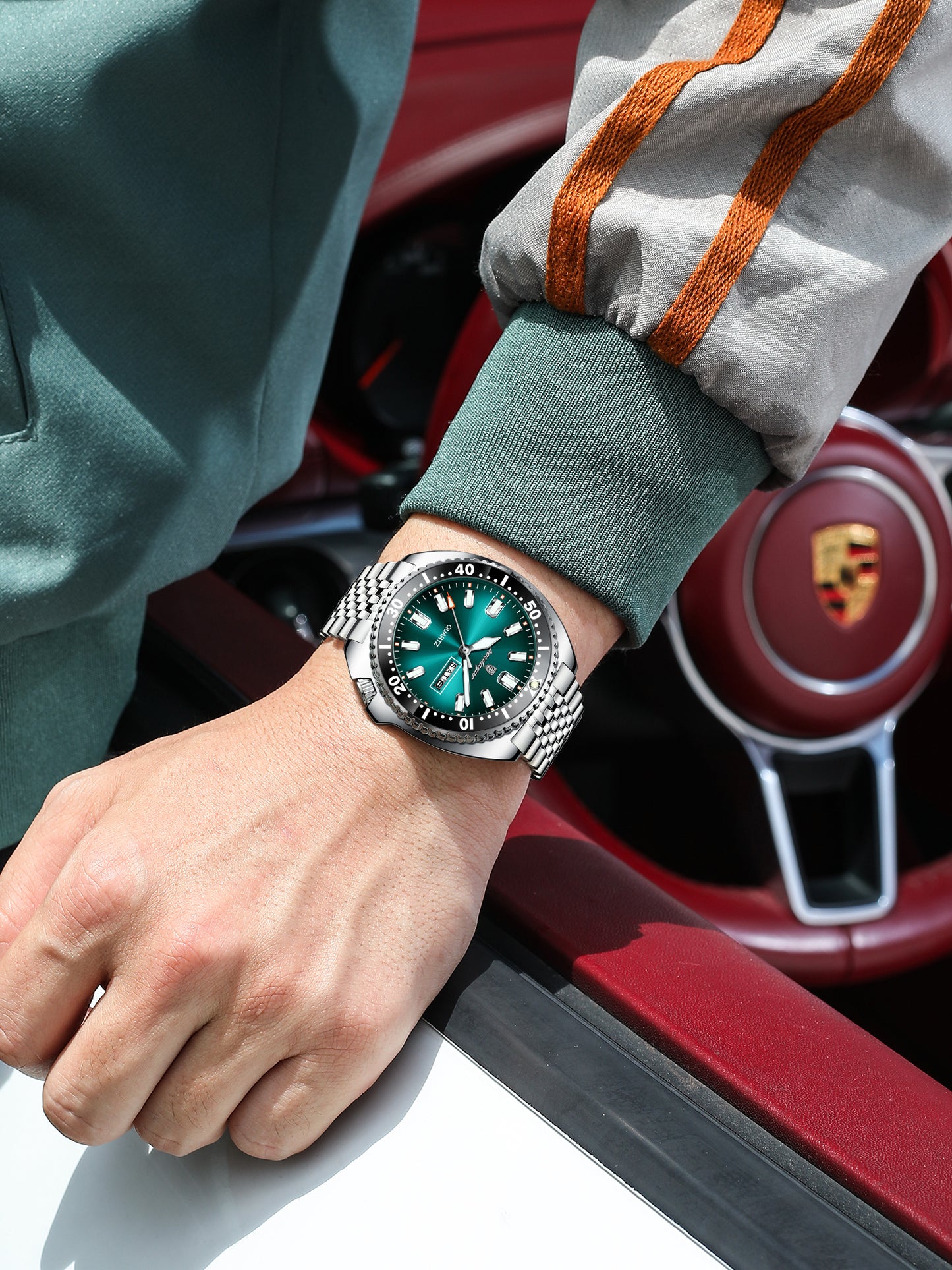 Reloj Poedagar Hombre Original Plateado PG-682-PLAZ
