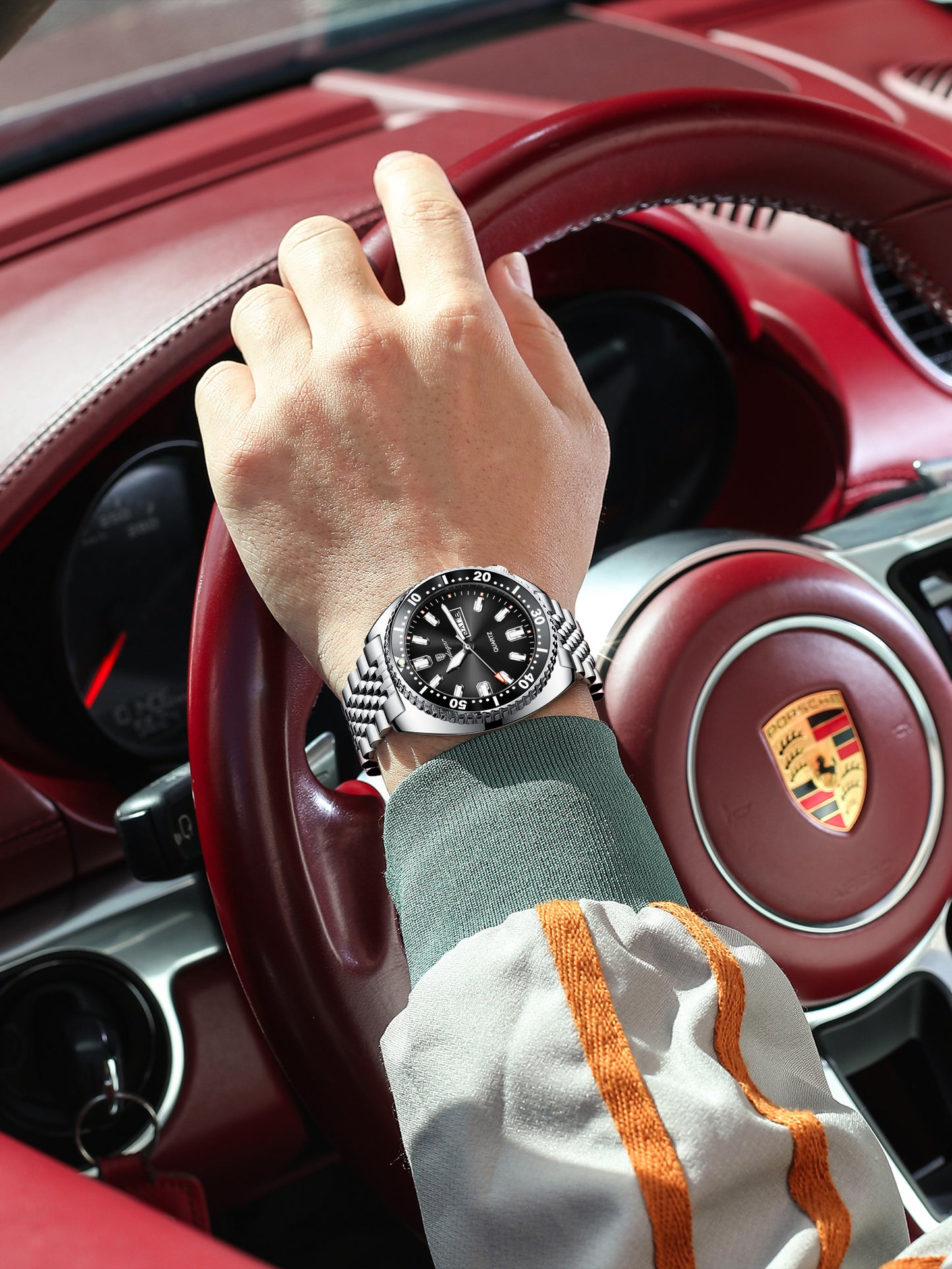 Reloj Poedagar Hombre Original Plateado PG-682-PLNE