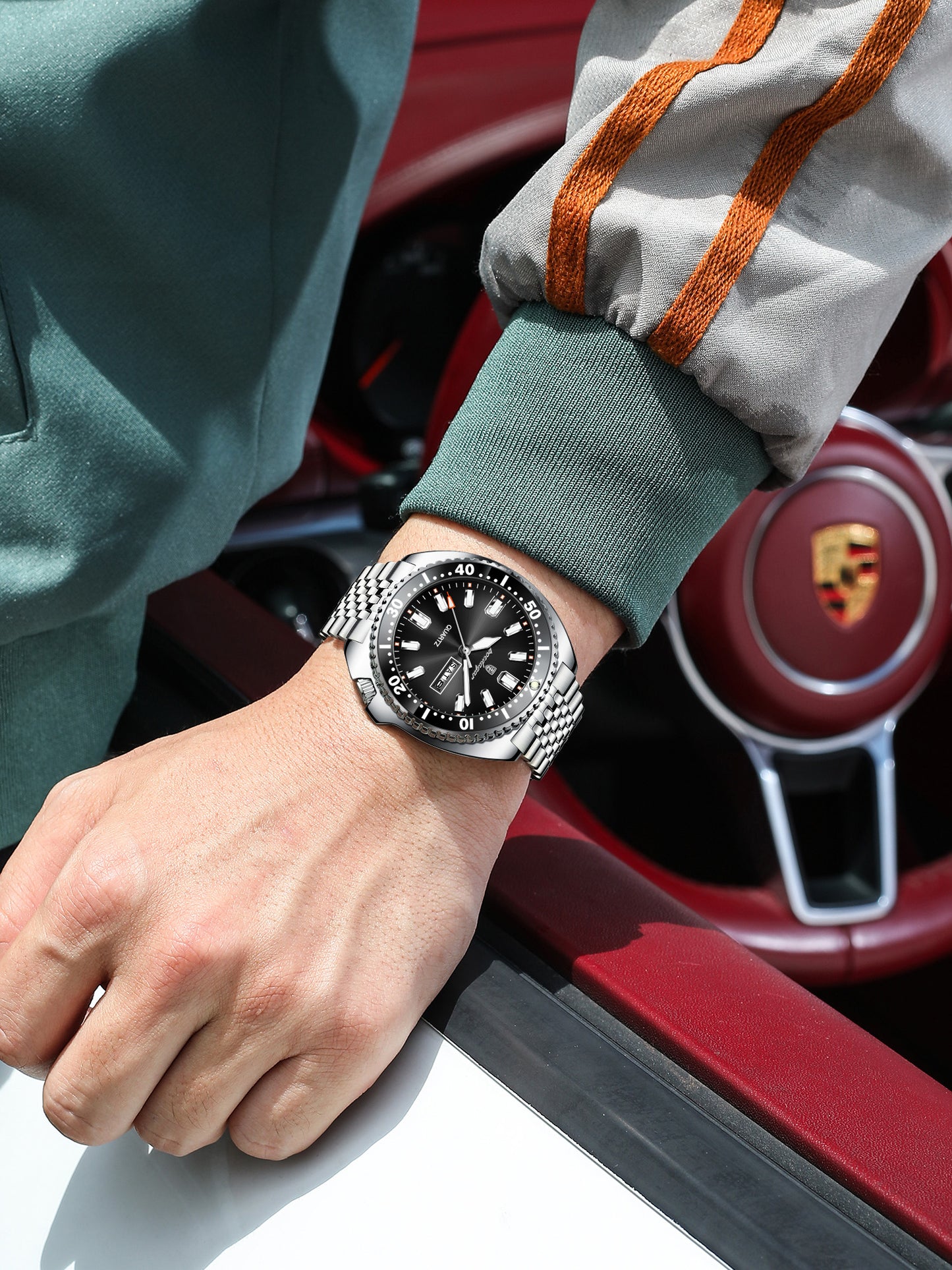 Reloj Poedagar Hombre Original Plateado PG-682-PLNE