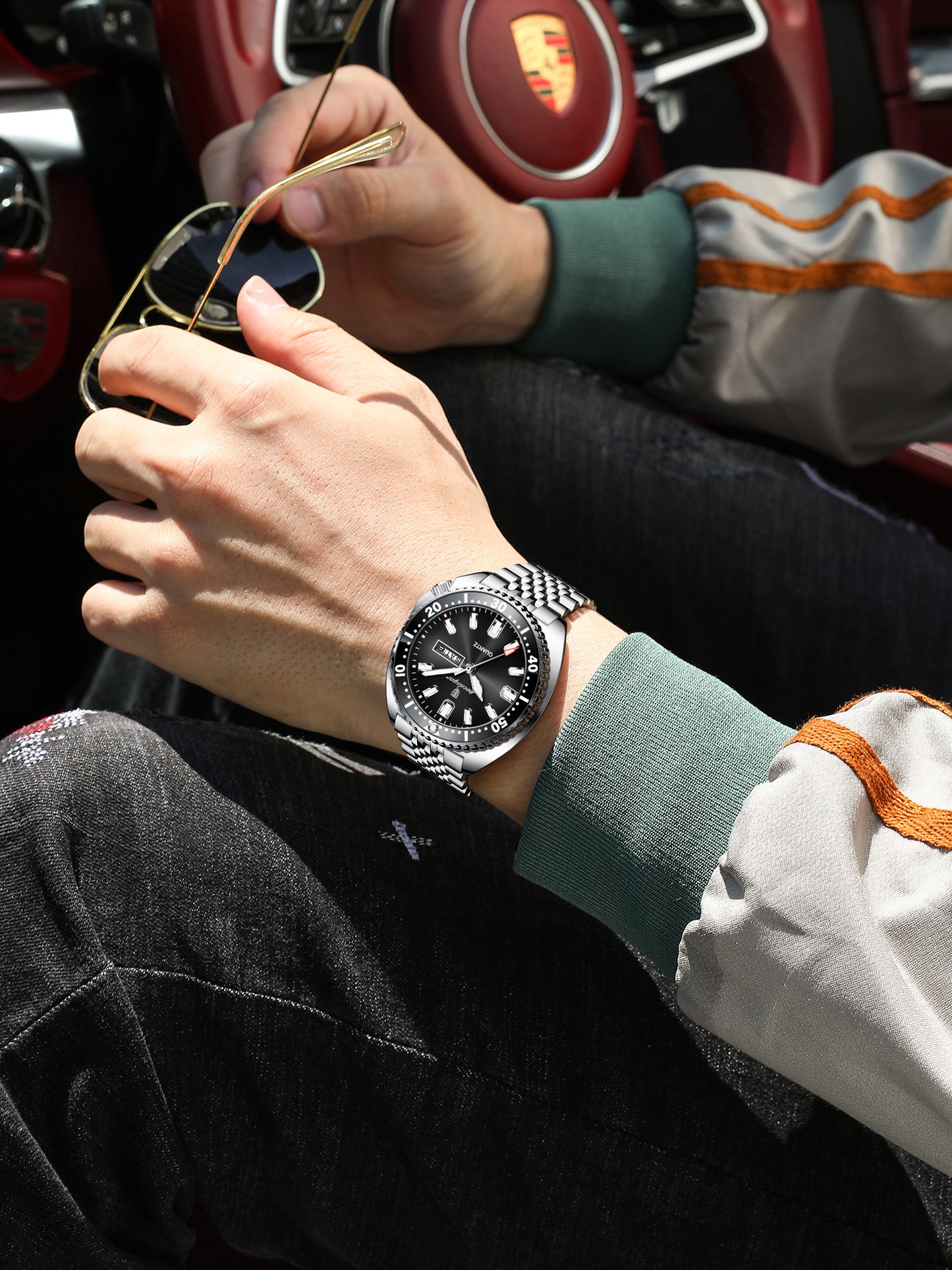 Reloj Poedagar Hombre Original Plateado PG-682-PLNE