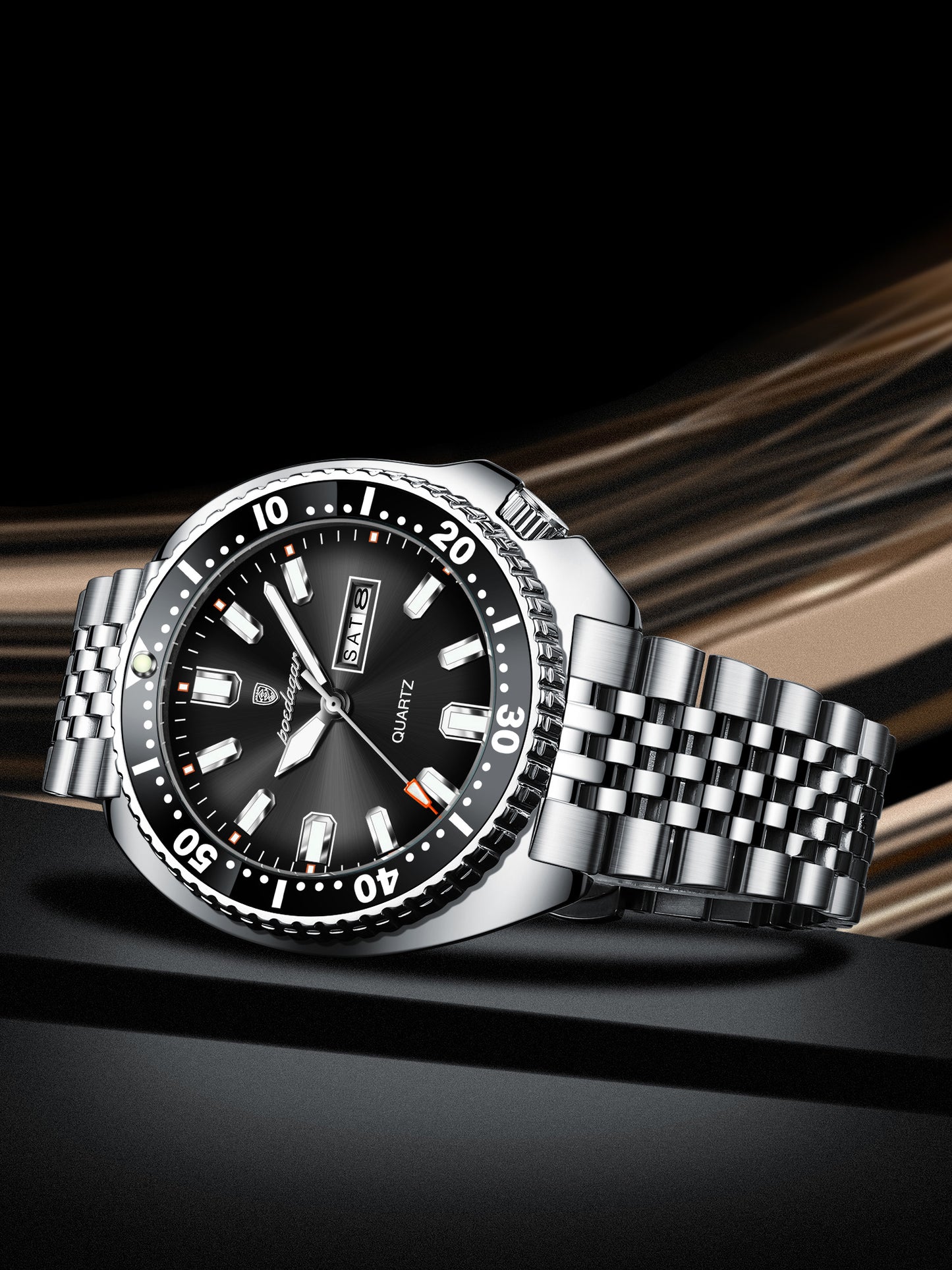 Reloj Poedagar Hombre Original Plateado PG-682-PLNE