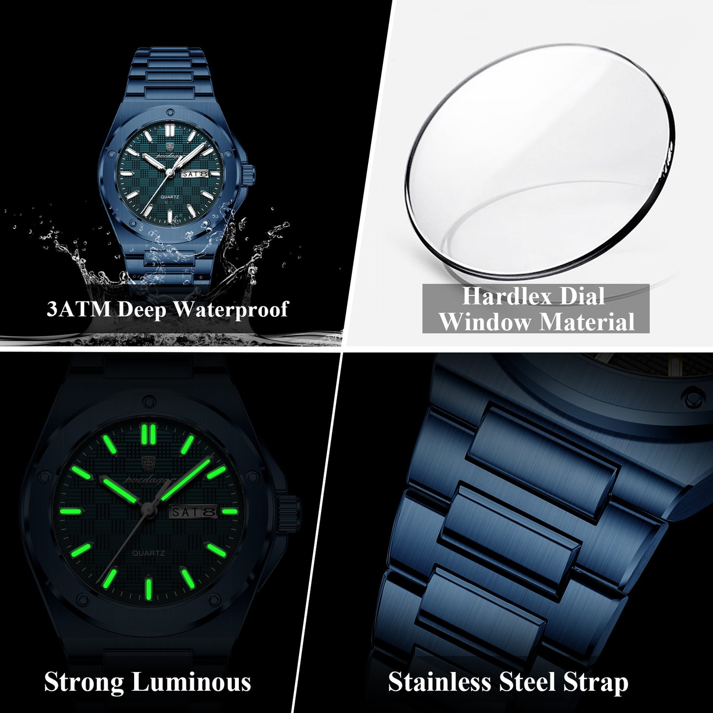 Reloj Poedagar Hombre Azul PG-696-AZAZ