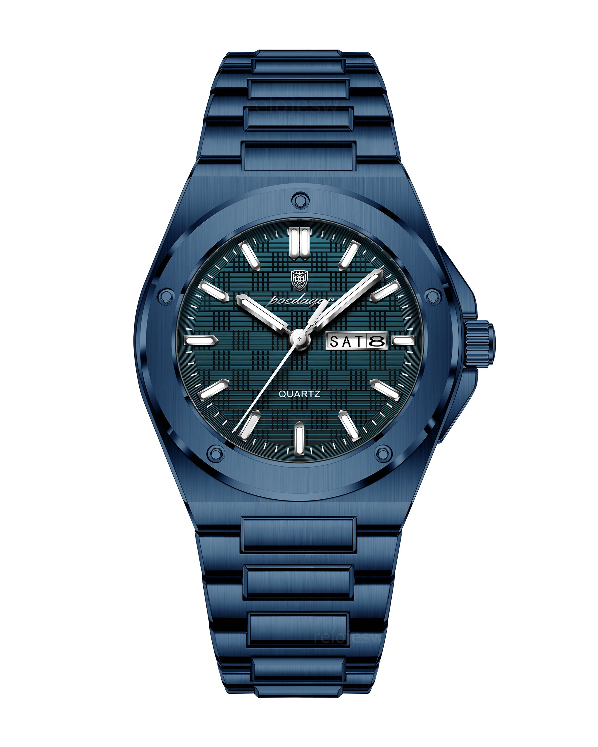 Reloj Poedagar Hombre Original Azul PG-696-AZAZ
