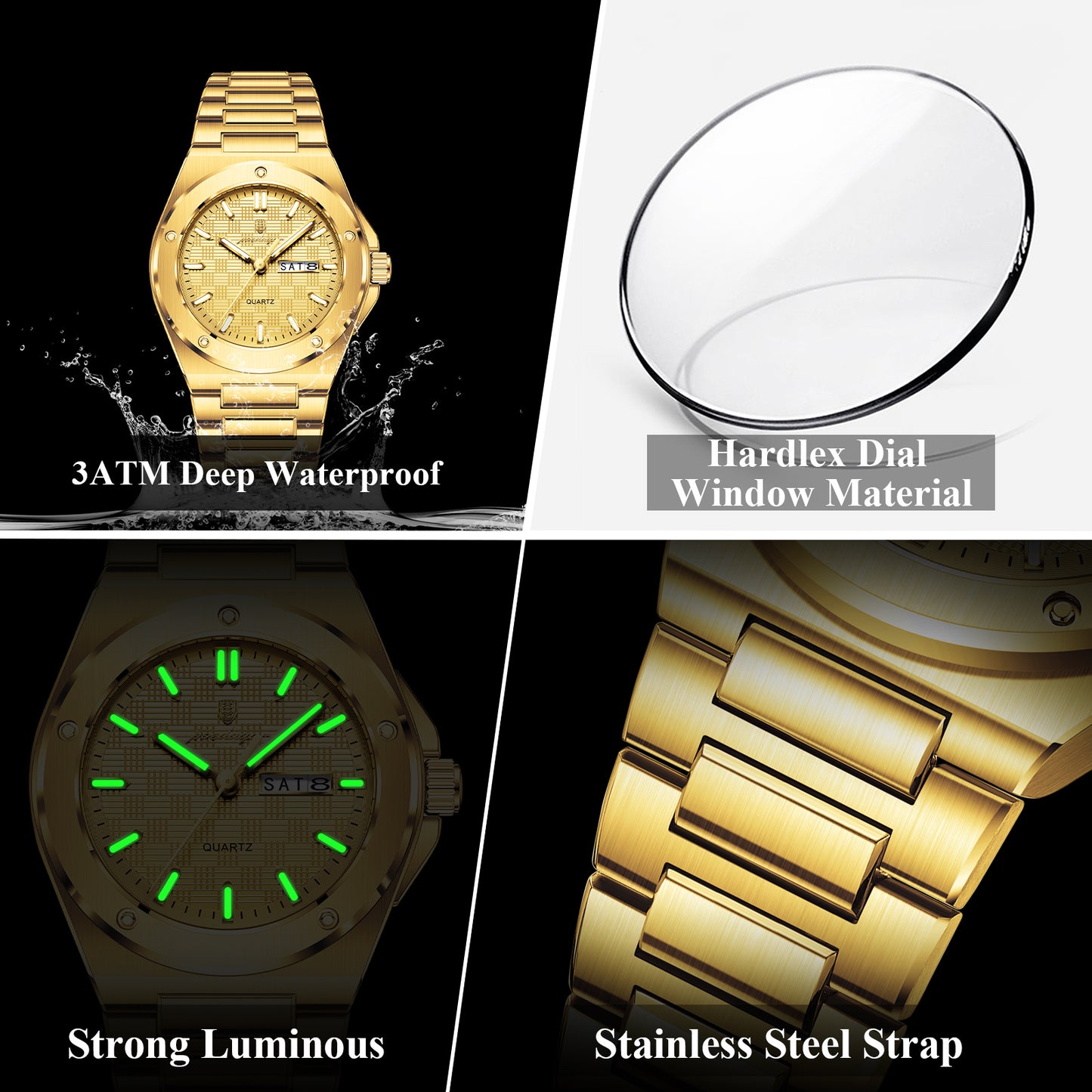 Reloj Poedagar Hombre Original Dorado PG-696-DODO