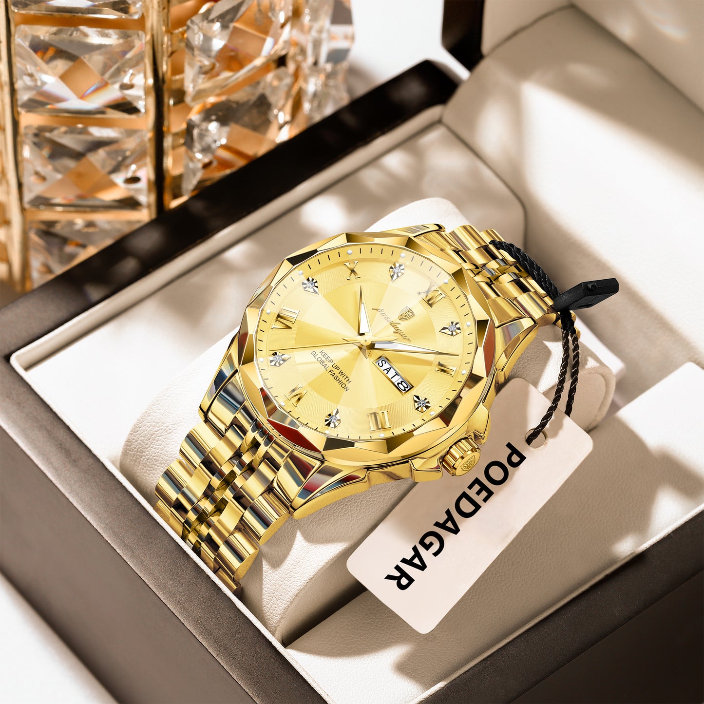 Reloj Poedagar Hombre Original Dorado PG-698-DODO