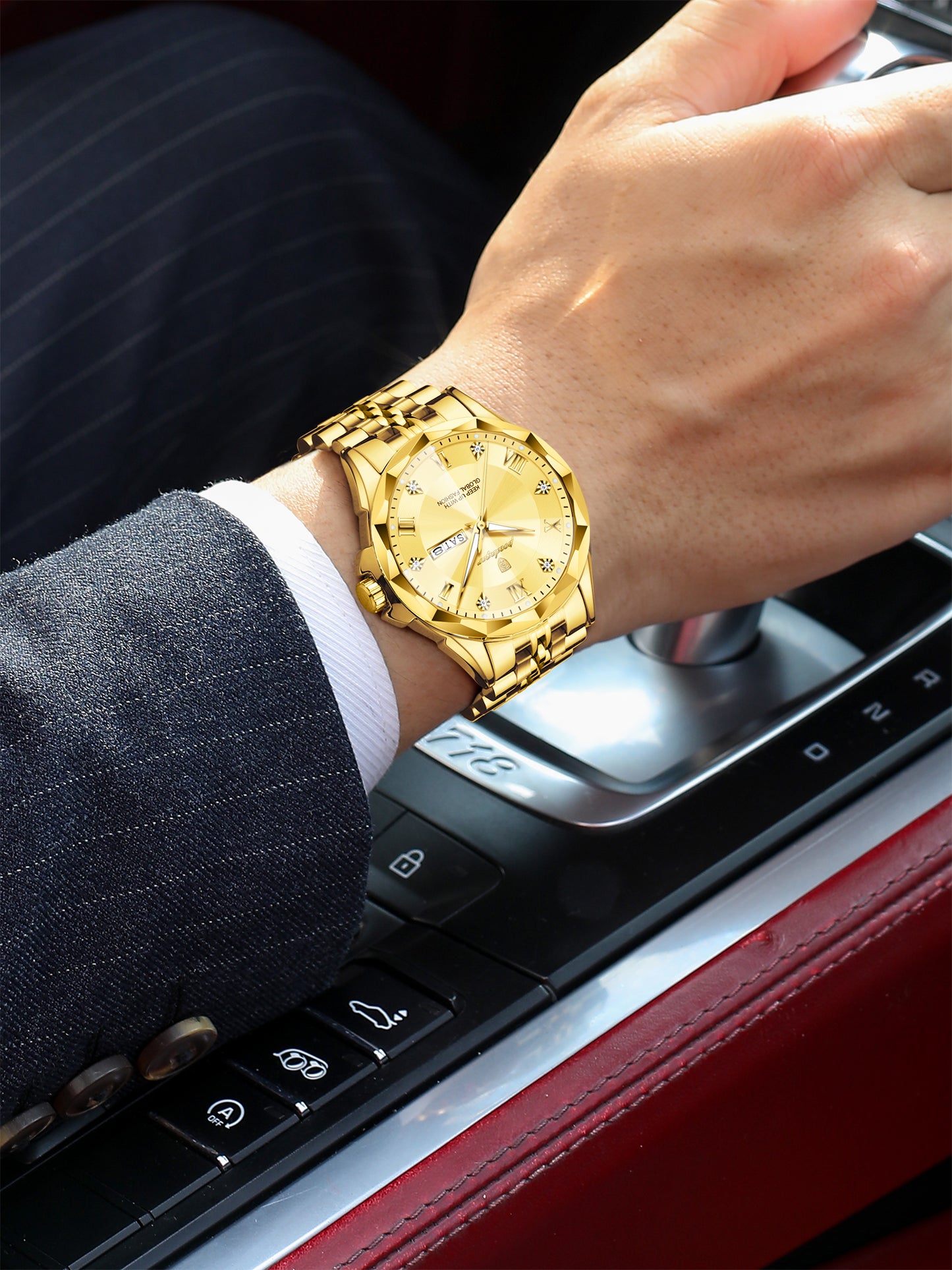 Reloj Poedagar Hombre Original Dorado PG-698-DODO