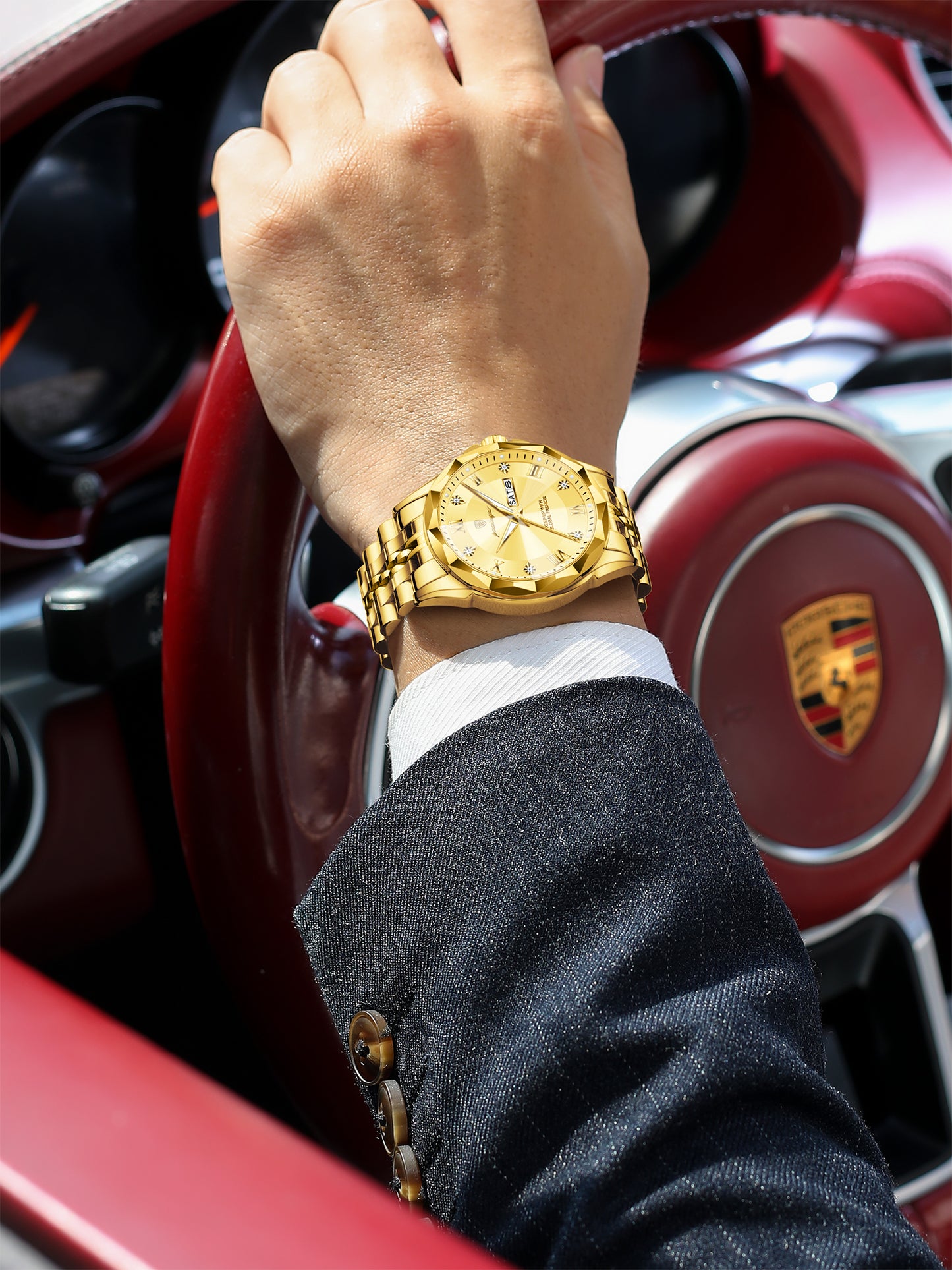 Reloj Poedagar Hombre Original Dorado PG-698-DODO