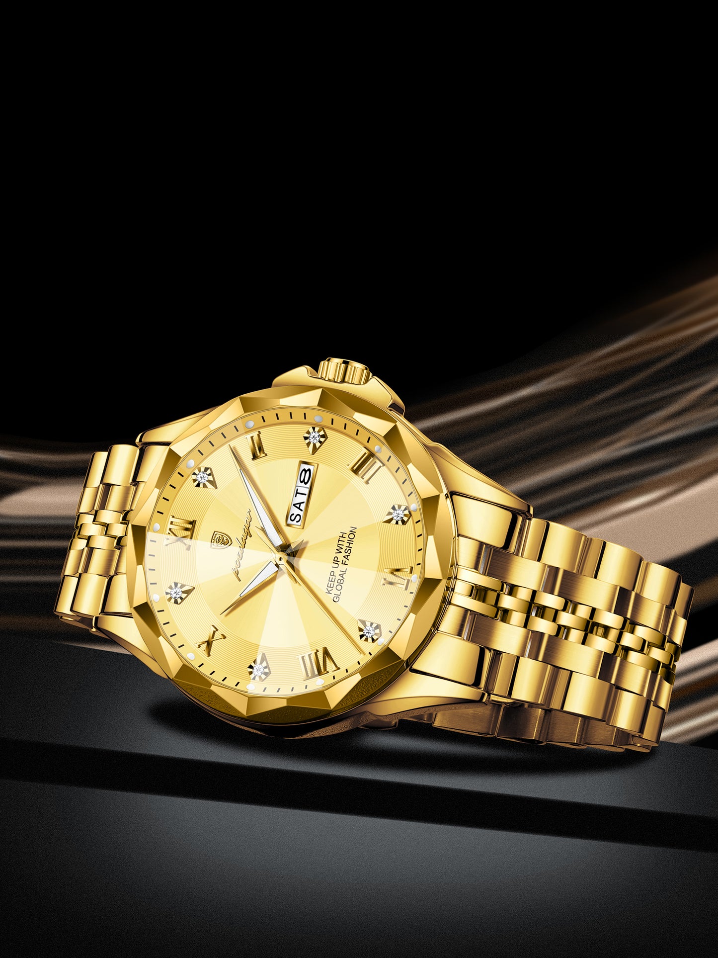 Reloj Poedagar Hombre Original Dorado PG-698-DODO