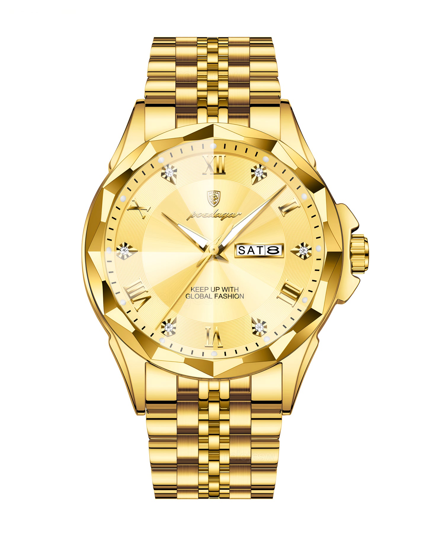 Reloj Poedagar Hombre Original Dorado PG-698-DODO