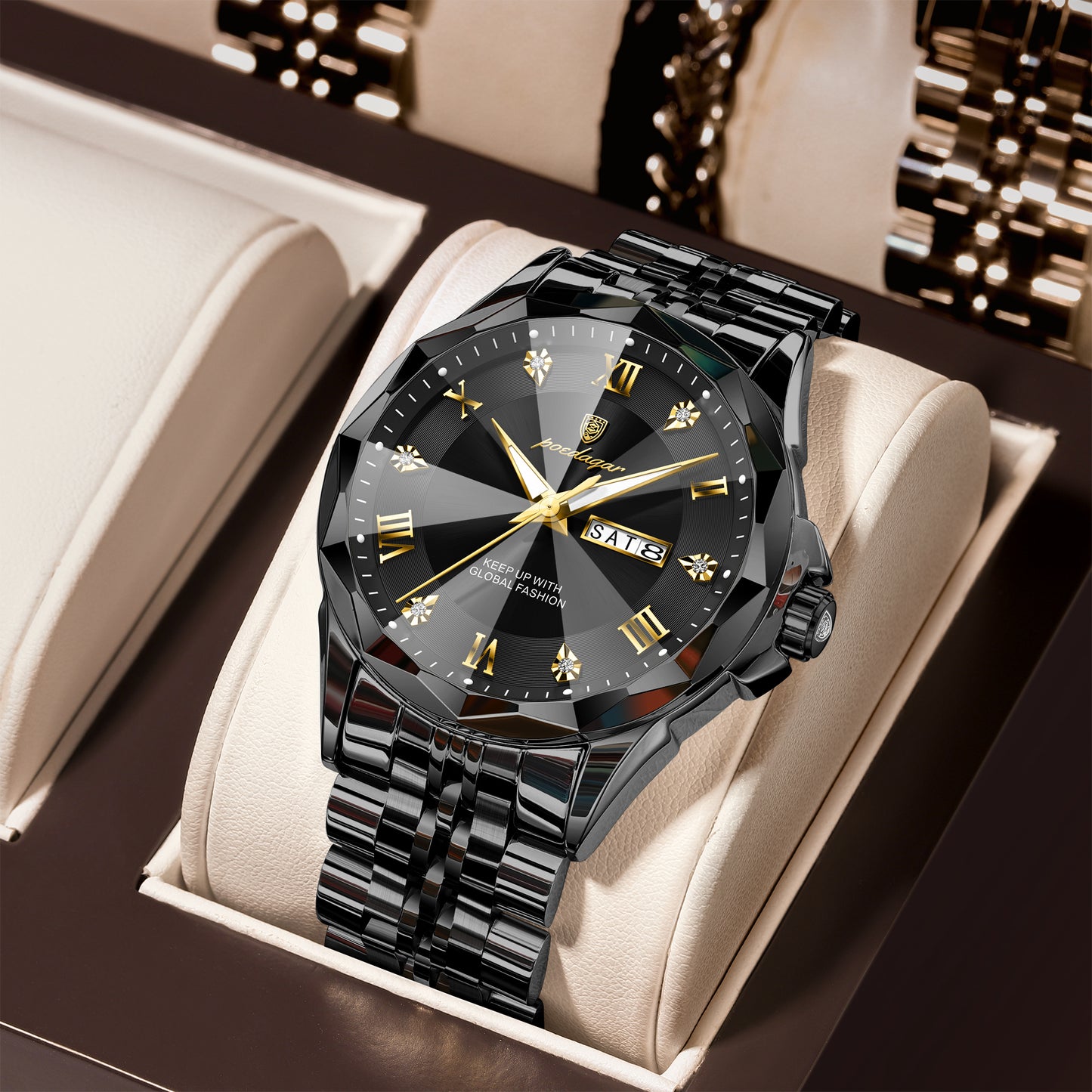 Reloj Poedagar Hombre Negro PG-698-NENE